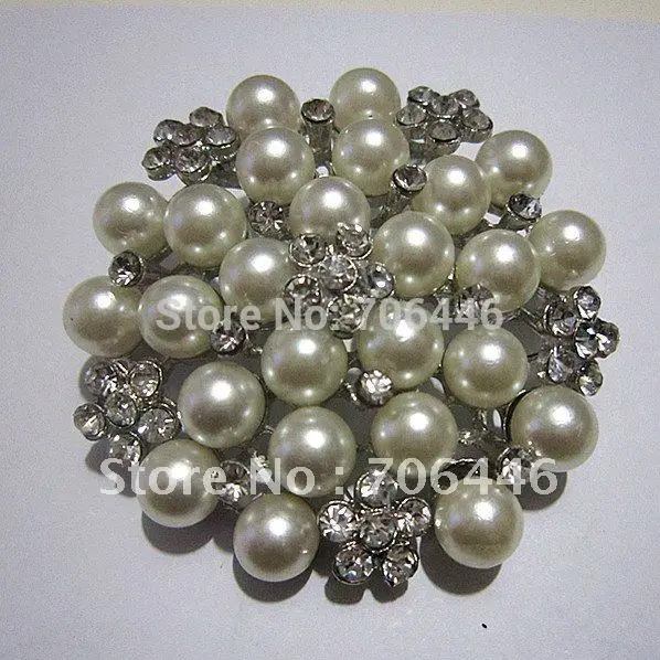 Модные стразы и Крем pearl брошь, модные брошь из сплава цинка, модная брошь