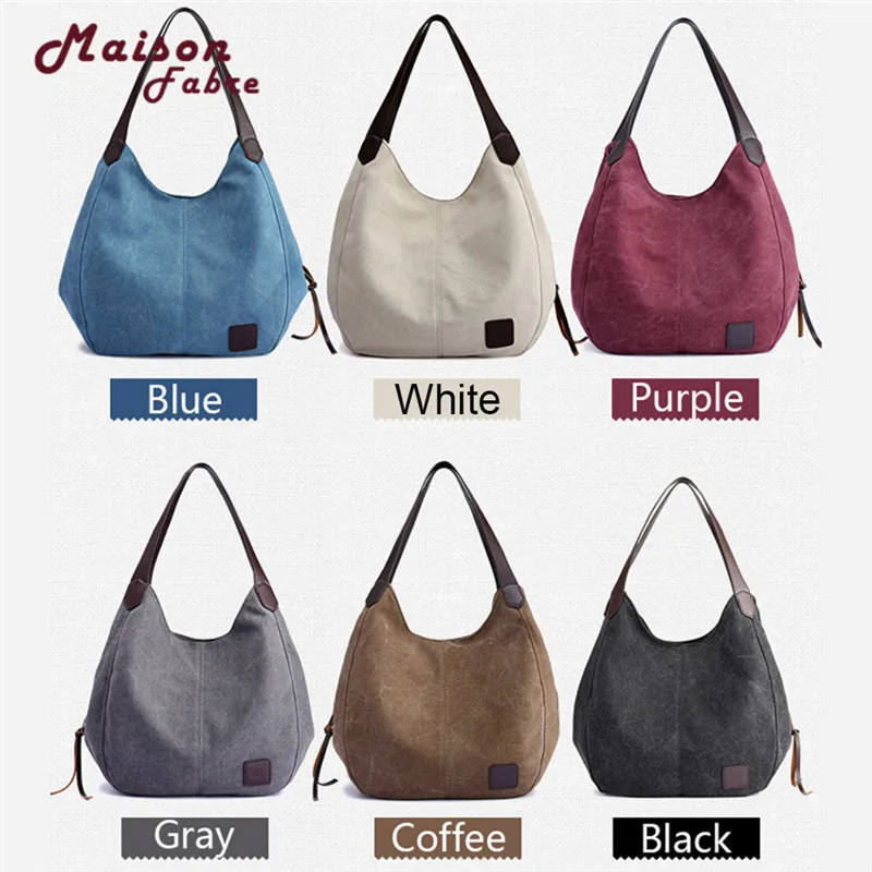 

HB@2018 INS Women's Soft Skin Canvas Handbags Vintage High Quality Female Hobos Single Shoulder Bags