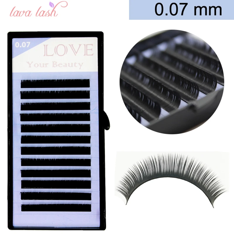 

False eyelashes 0.07mm russian volume eyelash extensions mixed different lengths 1 tray/lot false eyelashes individual eyelash