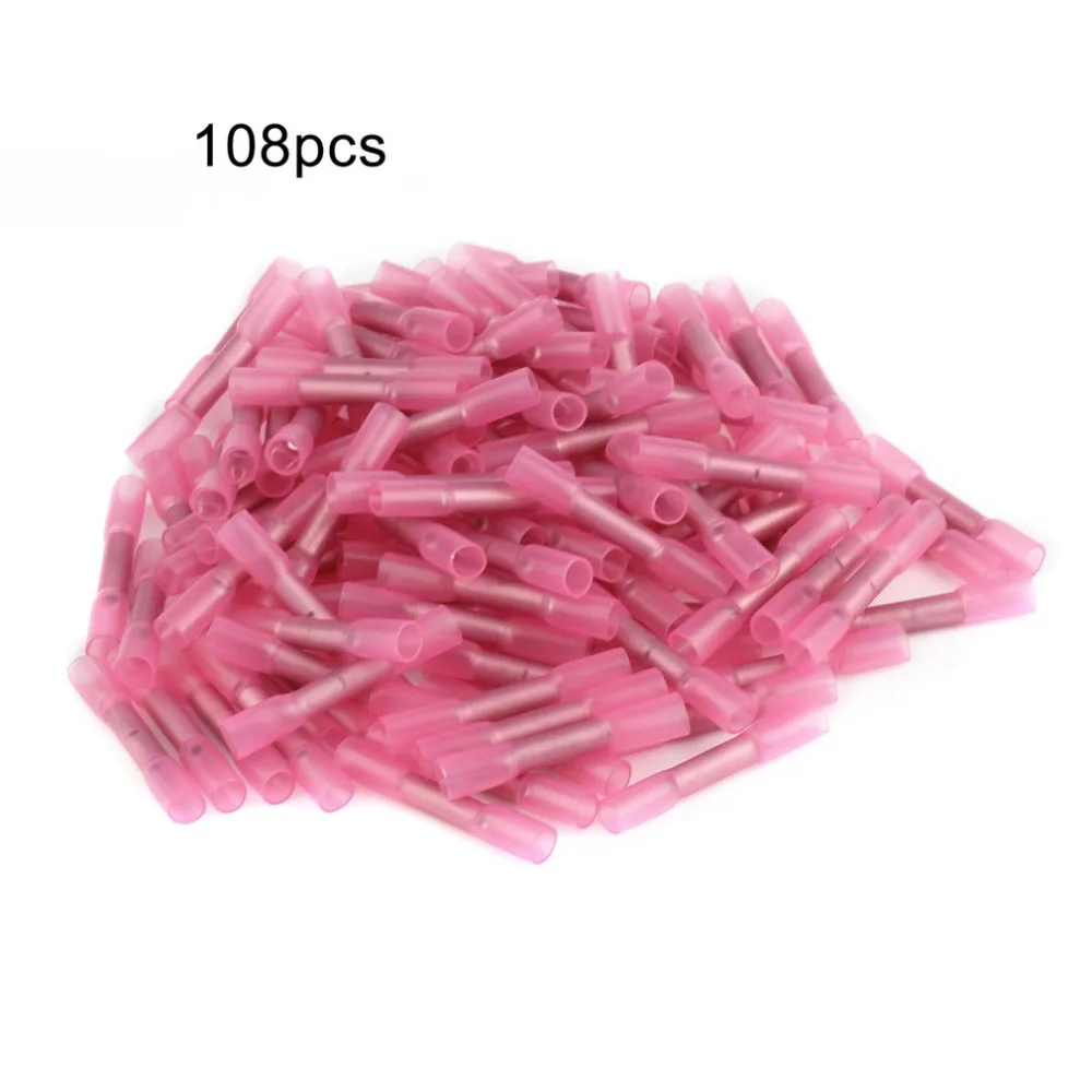 

108PCS Heat Shrinkable Terminals With High Conductive Seamless Copper Terminal And Double Wall Heat Shrinkable Sleeve