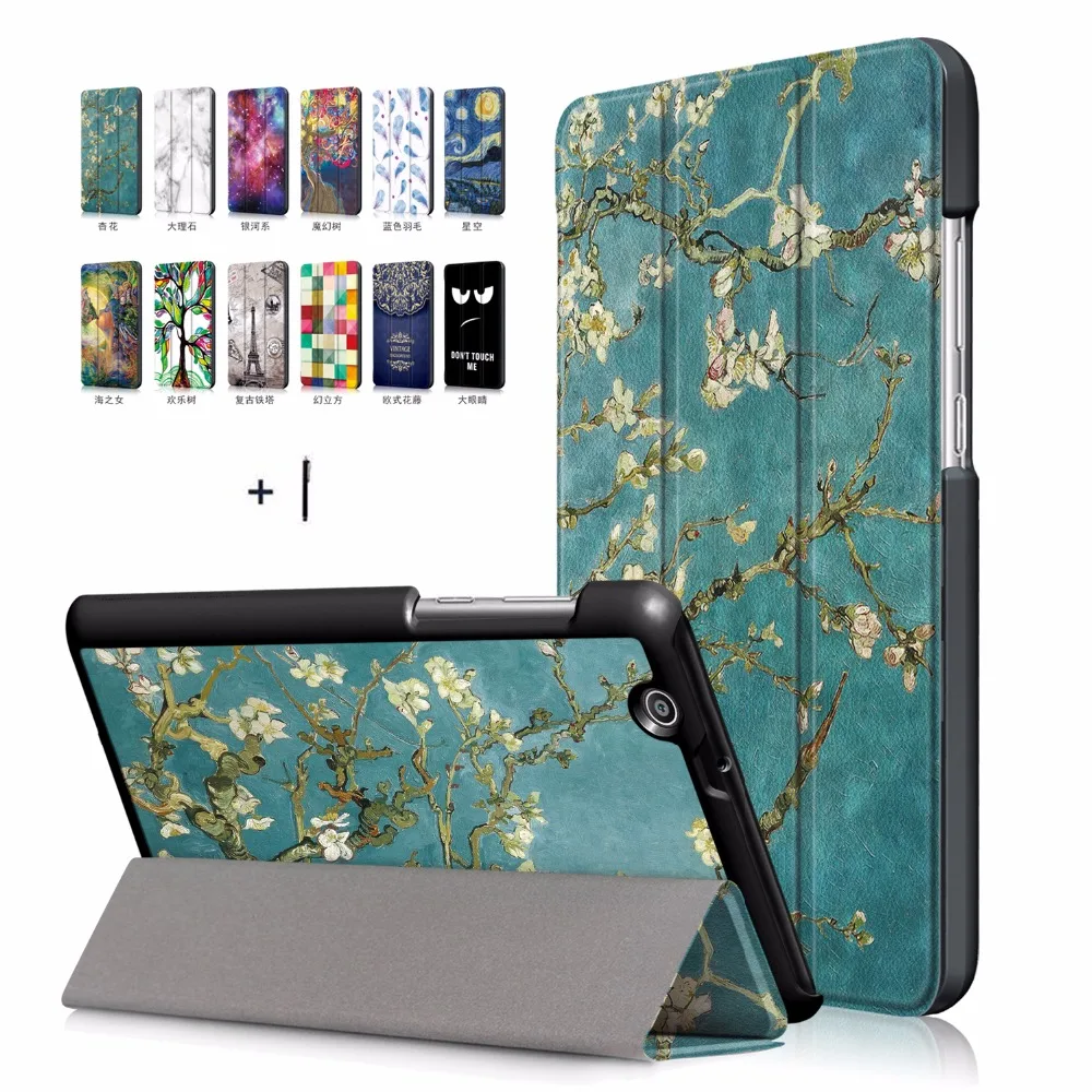 

For Huawei Mediapad T3 7 3G Tablet Case Cover Ultra Thin For Huawei Mediapad T3 7 3G Flip Stand PU Leather Case+Stylus