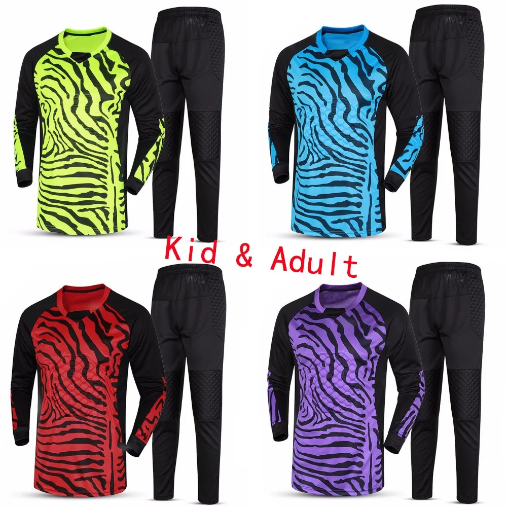 

Adult & Kids Goalkeeper jersey + shorts , Male Children goaltender Soccer sets Tracksuit , Football training Clothes uniforms