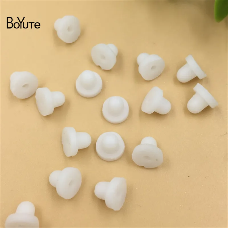 BoYuTe 1000Pcs White Soft Silicone Anti-Pain Ear Clip Pad Earrings Accessories DIY Jewelry Findings Components (2)