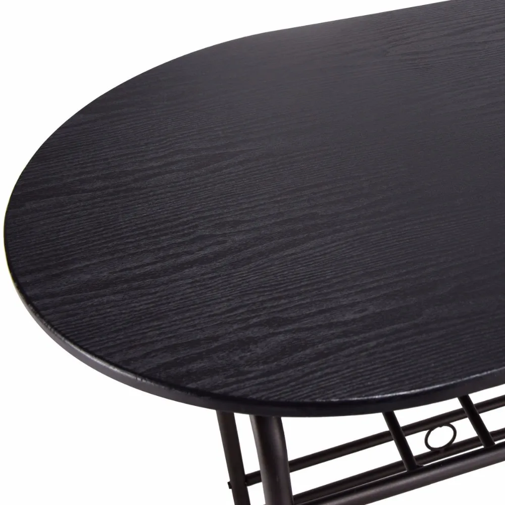 Giantex 3 PCS Dining Set Table and 2 Chairs Home Kitchen Breakfast Bistro Pub Furniture Modern Dining Room Furniture HW57334BK