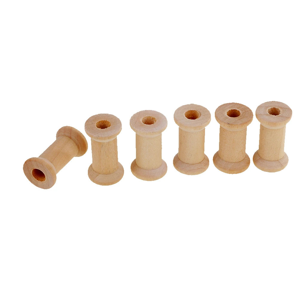 MagiDeal 20Pcs/Pack Vintage Wooden Sewing Tools Empty Thread Spools Sewing Notions for Dolls Ornaments Life Skills Craft Toys