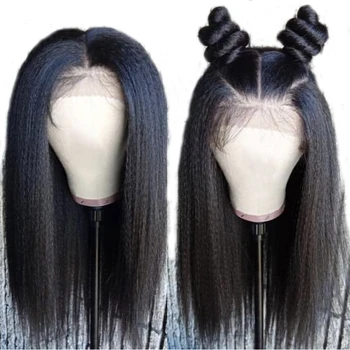 

LUFFYHAIR Brazilian Human Hair Lace Front Wigs Pre Plucked With Baby Hair Light Yaki Straight 13x6 Deep Part Remy For Women