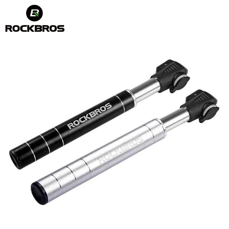 

ROCKBROS Aluminum Alloy Bike Pump Air Pump Mountain Cycling Tire Inflator Schrader Presta Valve Bicycle Pump Mini Portable Light