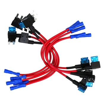 

10 Pack - 12V Car Add-a-circuit Fuse TAP Adapter Mini ATM APM Blade Fuse Holder