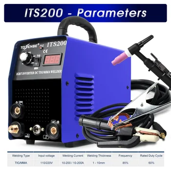 

ITS200 200A 110V/220V 5.8KVA IP21S Tosense Inverter Arc TIG 2 IN 1 Electric Welding Machine MMA Welder for Soldering Working