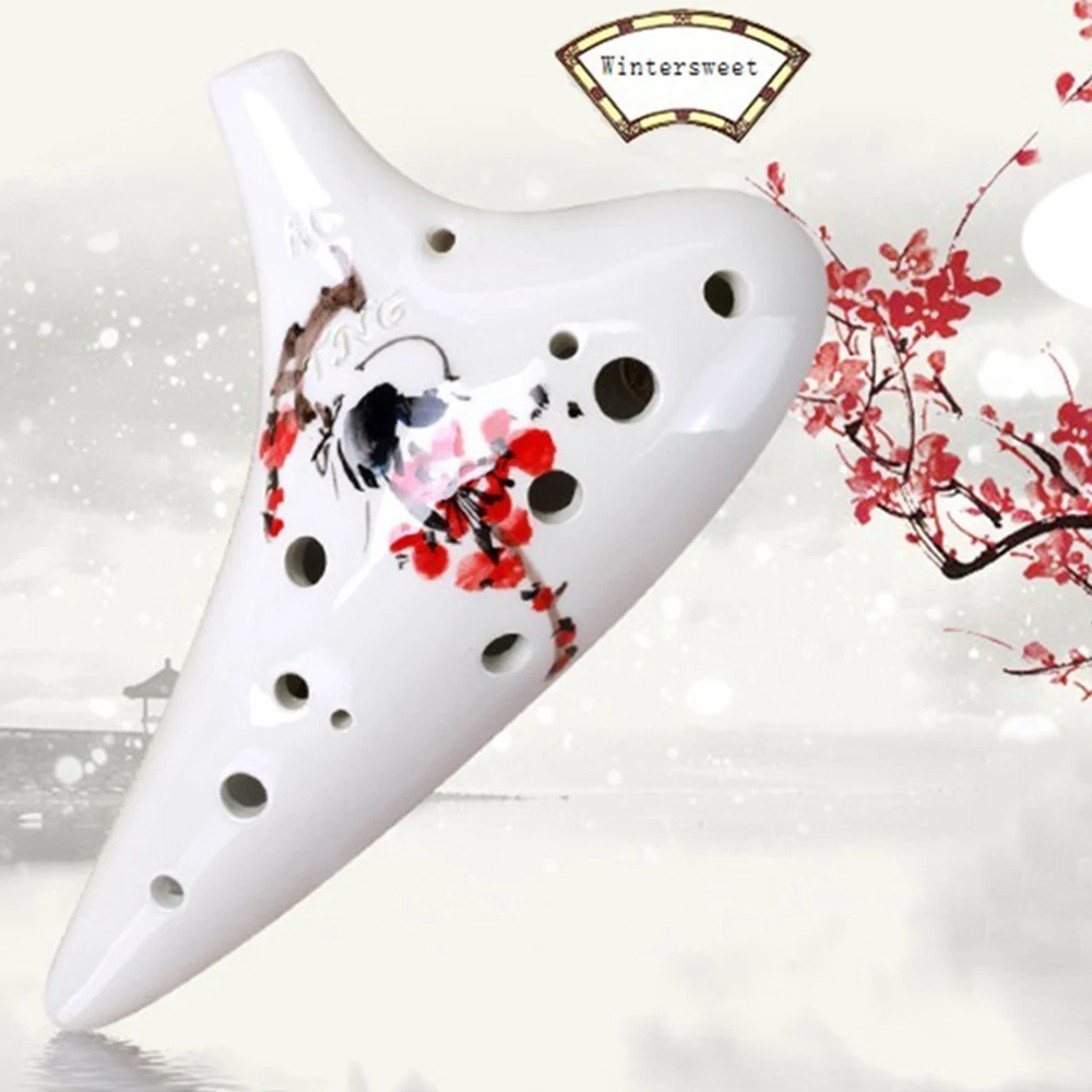 TNG цветная живопись Ocarina 12 отверстий Alto C Soprano Музыкальные инструменты доломитная