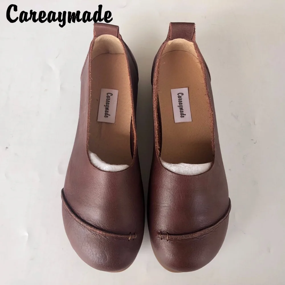 

Careaymade-Spring,Genuine leather shoes,Pure handmade flat shoes,Women the retro art mori girl shoes, Women fashion Casual shoes