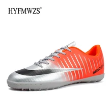 HYFMWZS мужская спортивная обувь высокого качества, Мужская футбольная обувь s TF, Сверхтонкая противоскользящая футбольная обувь для мальчиков, дешевая футбольная обувь 3,5-9