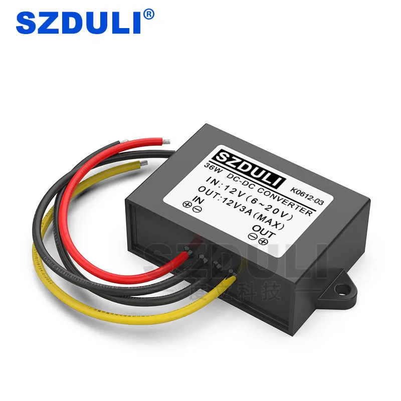 

12V to 12V 3A DC power supply regulator 12V to 12V 36W car automatic buck-boost converter waterproof CE RoHS