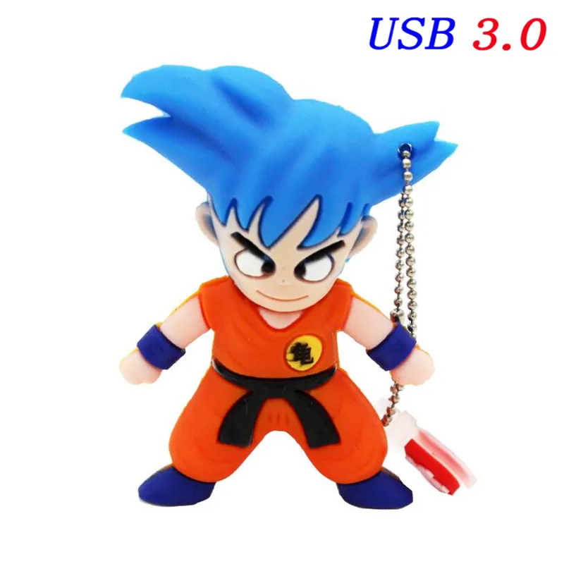 JASTER goku модель флешки 4 Гб 64 ГБ 16 ГБ 32 ГБ мультфильм Dragon Ball usb флеш-накопитель usb 3,0 Милый U диск Брелок карта памяти подарок - Цвет: Blue