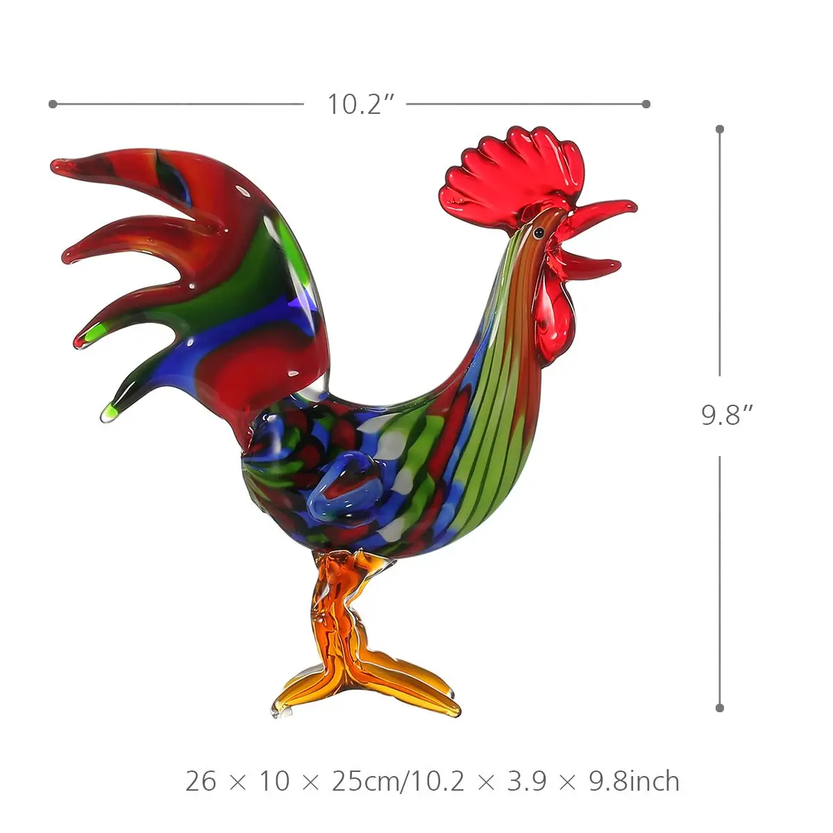 Tooarts красочные стеклянные фигурки петуха домашний декор Животное украшение подарок стекло ремесло украшение для домашнего офиса