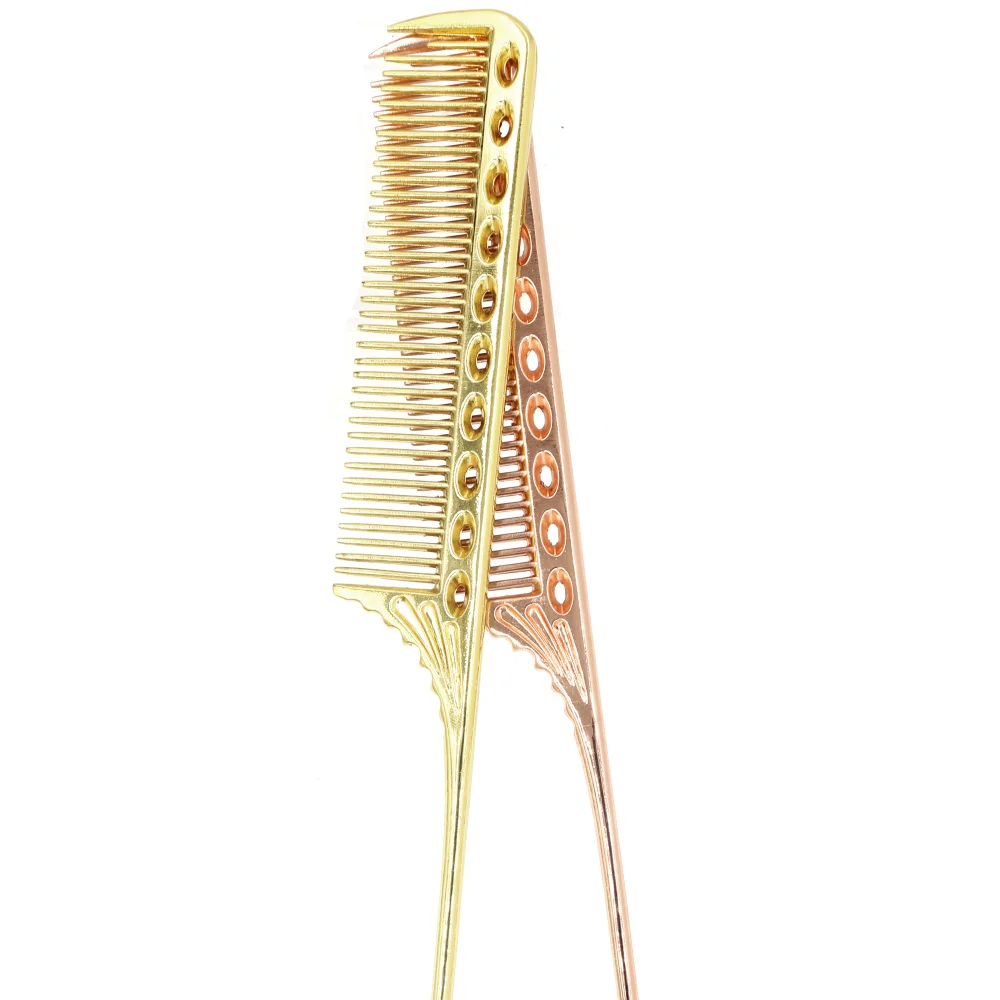 Профессиональная 1 шт. расческа из титана для укладки волос, прочная металлическая парикмахерская расческа для хвоста, термостойкая парикмахерская расческа для стрижки волос, инструмент для укладки волос