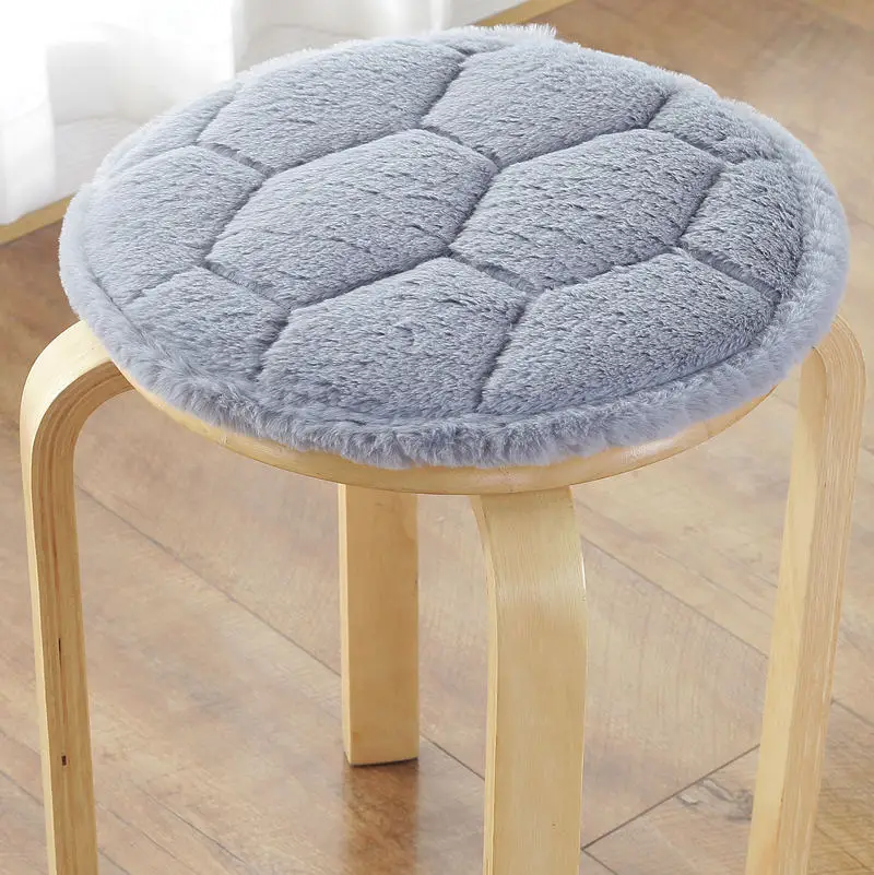 Winter Thicken Chair Cushion Plushi Fabric Seat Mat Super Soft Round Chair Cushions Home Decoration Cushion Office Seat Pad 