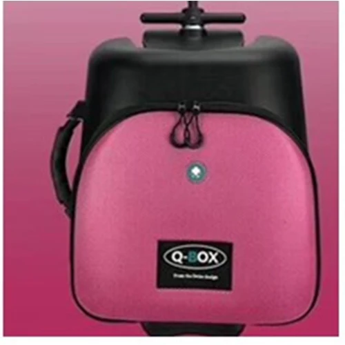 CHENGZHI дизайн 1" дюймов сумка в виде скутера ABS+ алюминиевый чемодан на колесах Rolling Чемодан путешествуете с детьми - Цвет: pink