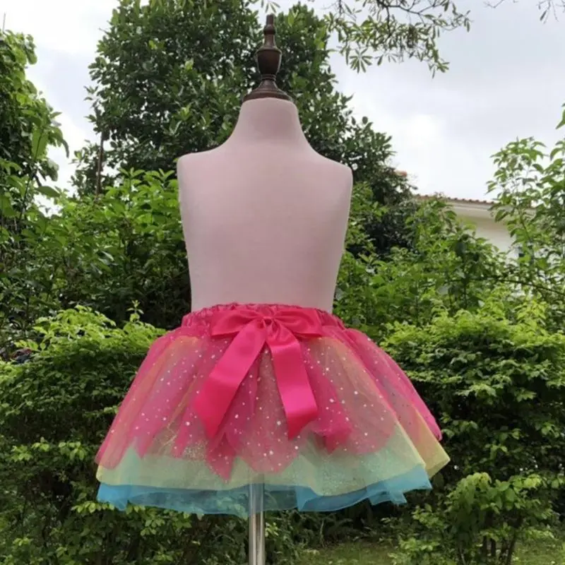 

New Tutu Skirt Baby Girl 3-8T Princess Mini Pettiskirt Party Dance Rainbow Tulle Skirts Girls Clothes Children Clothing