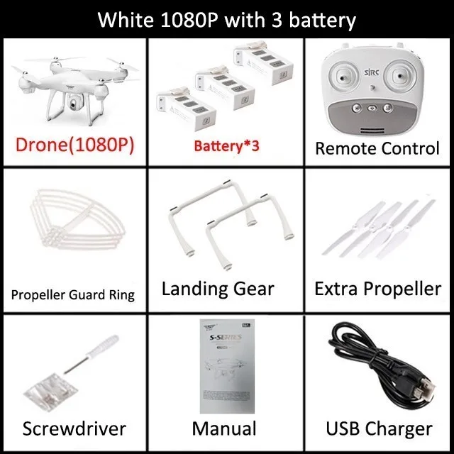 White 1080P 3battery SJRC S70W двойной gps Follow Me wifi FPV Радиоуправляемый Дрон вертолет расстояние 400 м 1080P HD камера gps положение Квадрокоптер vs X183 X21 ZLRC - Цвет: White 1080P 3battery