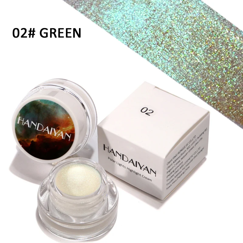 5 Colors Aurora Chameleon Highlighter 3D Shine Shimmer Eyeshadow Bronzer Contour Cream Rainbow Highlighting Beauty Cosmetics