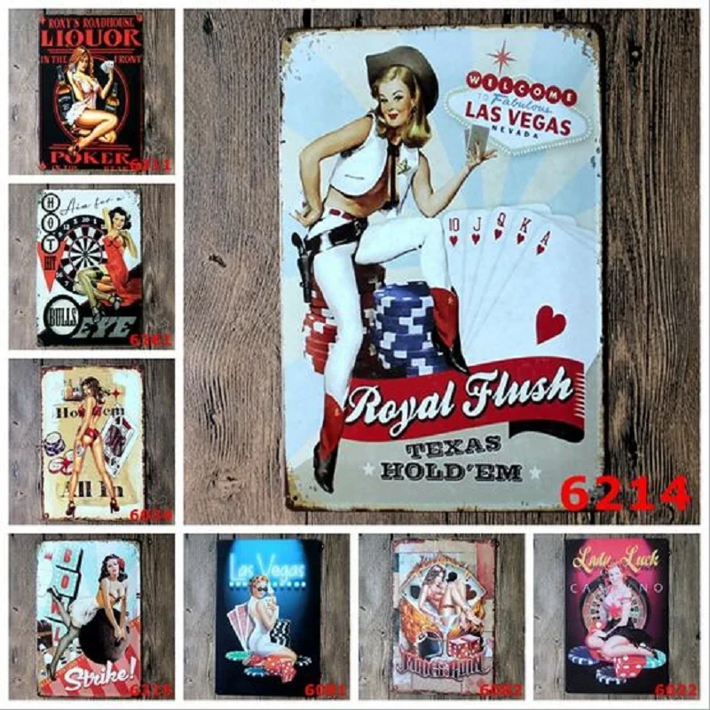 Rustic//Vintage Crabs /& Beer Bar Pub Alcohol Liquor Tin Metal Sign