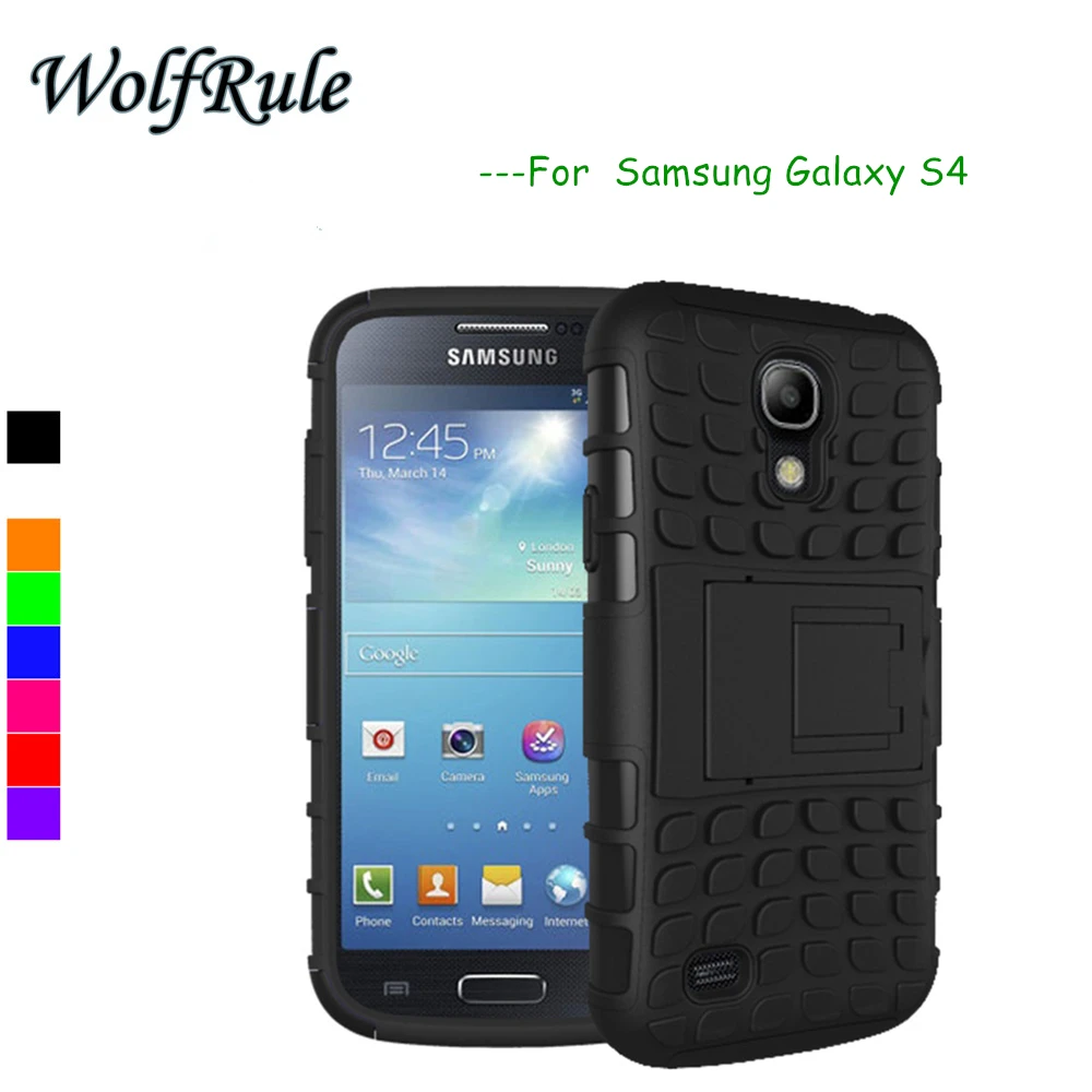 WolfRule sFor Case Samsung Galaxy S4 Cover Anti-knock Silicone +Plastic For i9500 Bag |