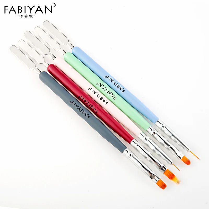 

Nail Art Gradient Painting Brush Spatula Stick Makeup Mixing Builder Extension Flat Round Line Liner Pen Manicure Drawing Tools