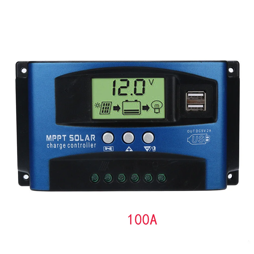 

Panel Regulator LCD Display Automatic Home Equipment Tracking Protect Battery Charge Solar Controllers MPPT