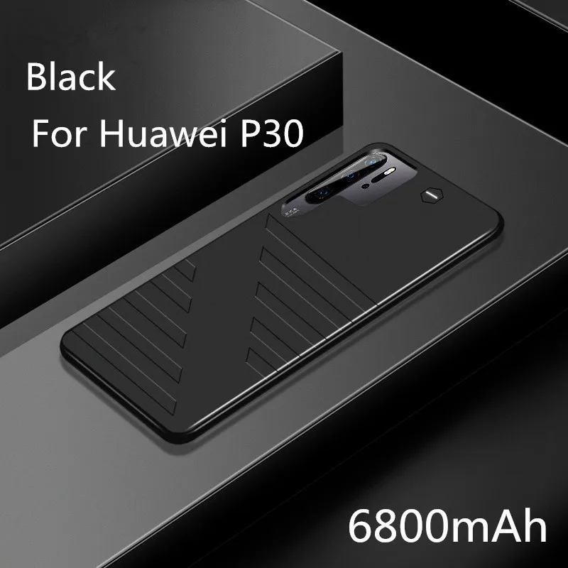 Чехол для аккумулятора Leioua 6800 мАч, внешний аккумулятор для huawei P30 30 Pro, отдельный Ультратонкий чехол для телефона, чехол для зарядного устройства - Цвет: For P30  Black