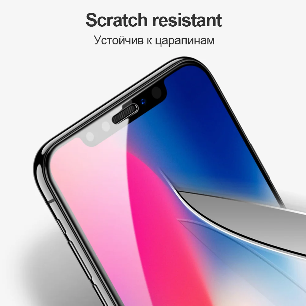 TOMKAS Screen Protector Für iPhone X Glas Gehärtetem Staub Proof 6D Voll Film Glas Für iPhone 7 8 6