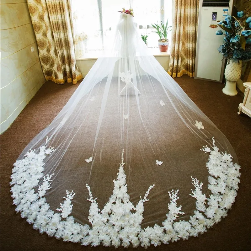 Actual Wedding Veils In Stock Cheap Bridal Veils Two Layers Welon Hand