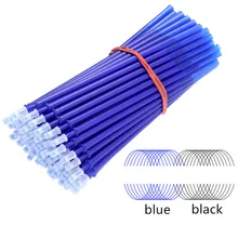 50 шт./лот стираемая гелевая ручка, стержень, волшебная стираемая ручка, сменная ручка, 0,5 мм, синие, черные чернила, канцелярские принадлежности для офиса, школы, инструмент для письма