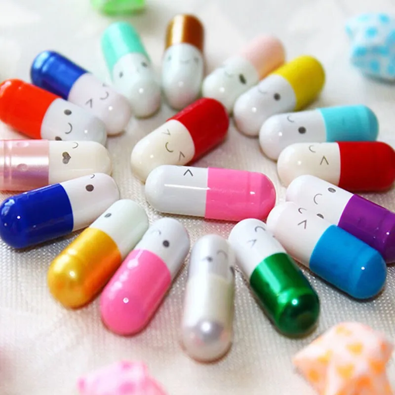 

Love Blank Message Capsule Envelope Letter Paper for Children Kawaii Emoticon Smile Pill Capsule Message Letter 50 pcs/lot