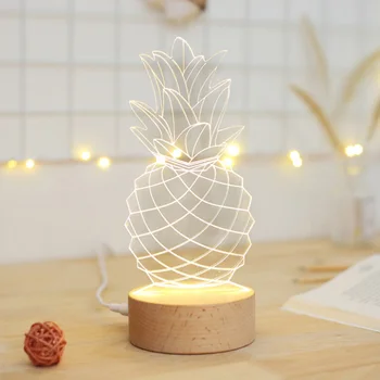 

High quality Lovely Pineapple Shape 3D Office Decoration Lamp and Festival Gift Room Decoration Night Light