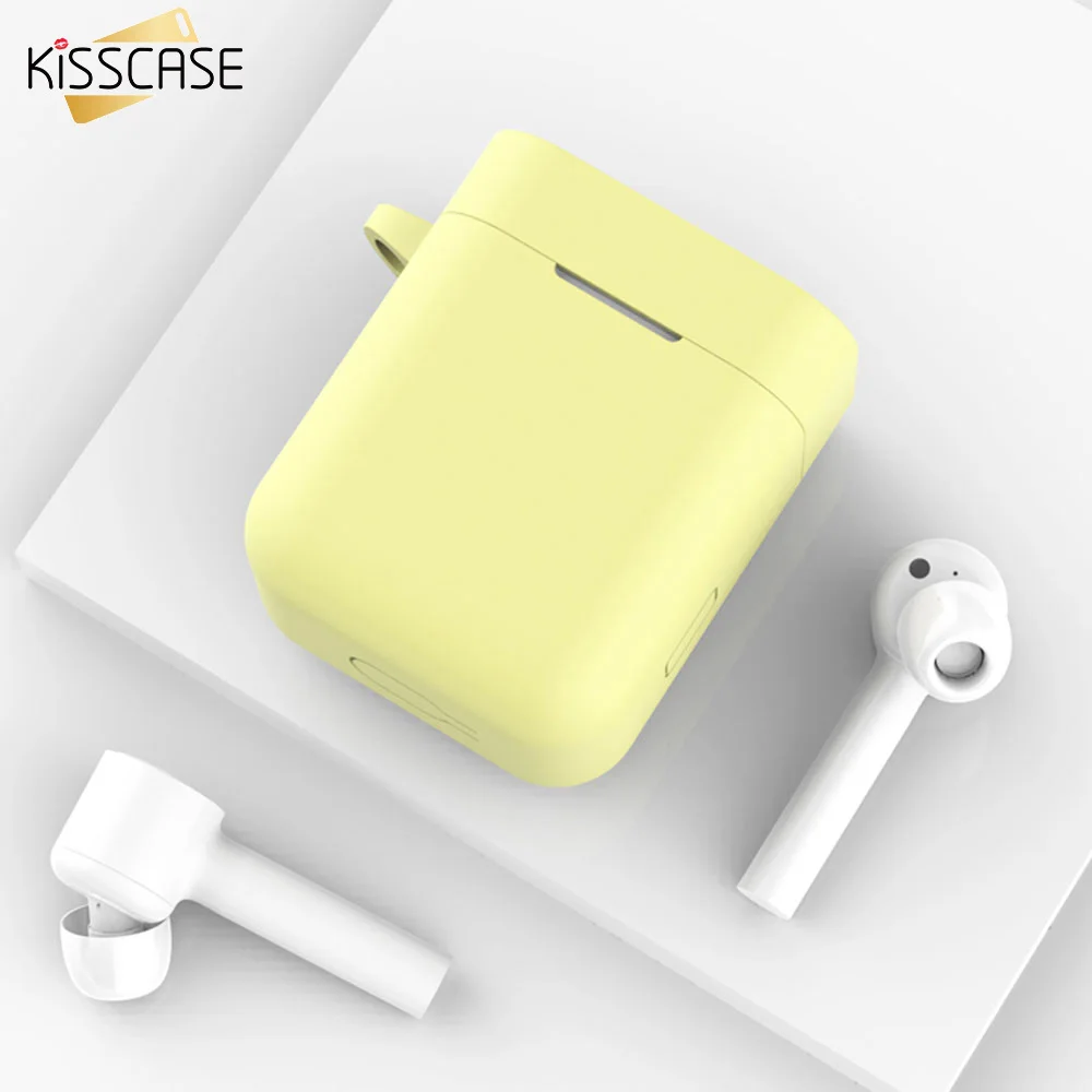 KISSCASE беспроводные Bluetooth наушники резиновый Чехол Коробка для Xiaomi Air сумка для наушников мягкие силиконовые чехлы гарнитура протекторы