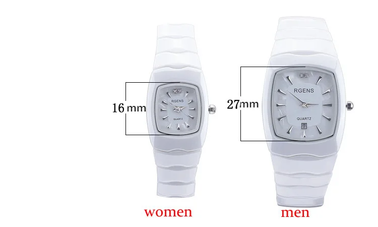 RGENS оригинальные женские керамические наручные часы, кварцевые женские часы, квадратные повседневные водонепроницаемые наручные часы, роскошные часы с бриллиантовым номером 5508