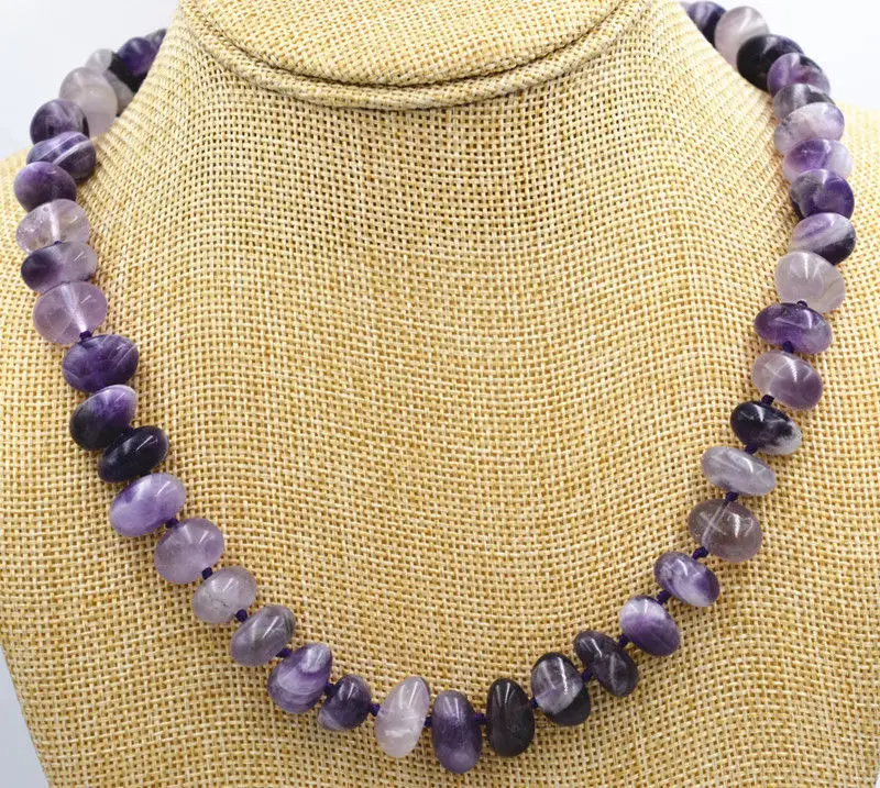 

Hot sell ->@@ New 8x10mm Irregular Brazil natural amethyst necklace 18 AAA -Top quality free shipping