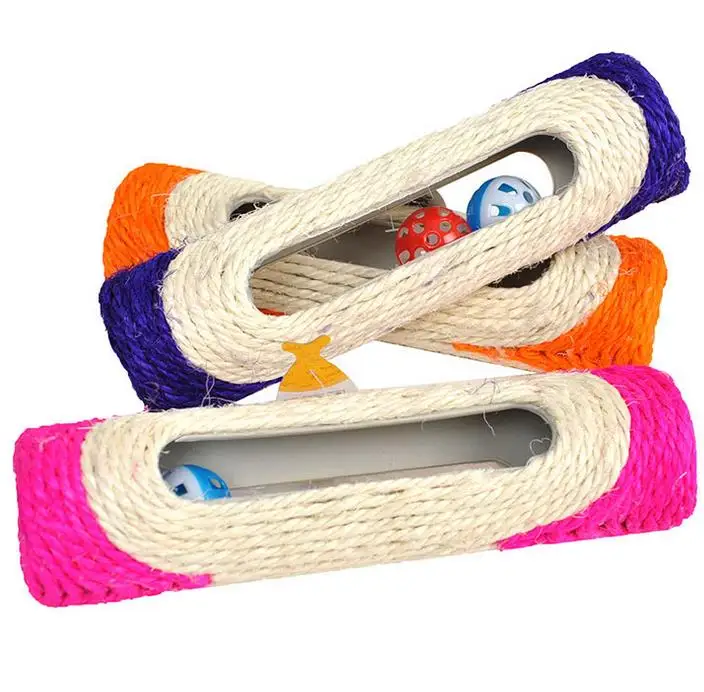 

Pet Cat Kitten Toy Cat Scratch Board Training Toy Pet Supplies Cat Rack Rolling Sisal Scratching Post Trapped Ball Training Tool