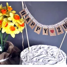 Ручной работы, с днем 20th торт ко дню рождения баннер с Кружево торт Бантинг гирлянда наряд для фотосессий пользовательские возраст количество торт Аксессуары