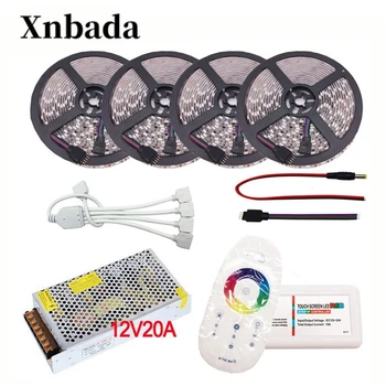 

5M-20M 60led/m DC12V 5050 SMD RGB Led Strip Set Led Flexible Light+ 2.4G RGB RF Remote controller + Power adapter Free shipping