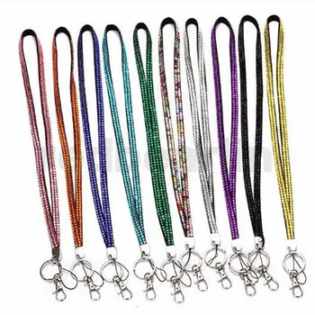 

Lanyard Hot Bling Glitter Lanyard Crystal Rhinestone in hand with claw clasp ID Badge Holder for phone