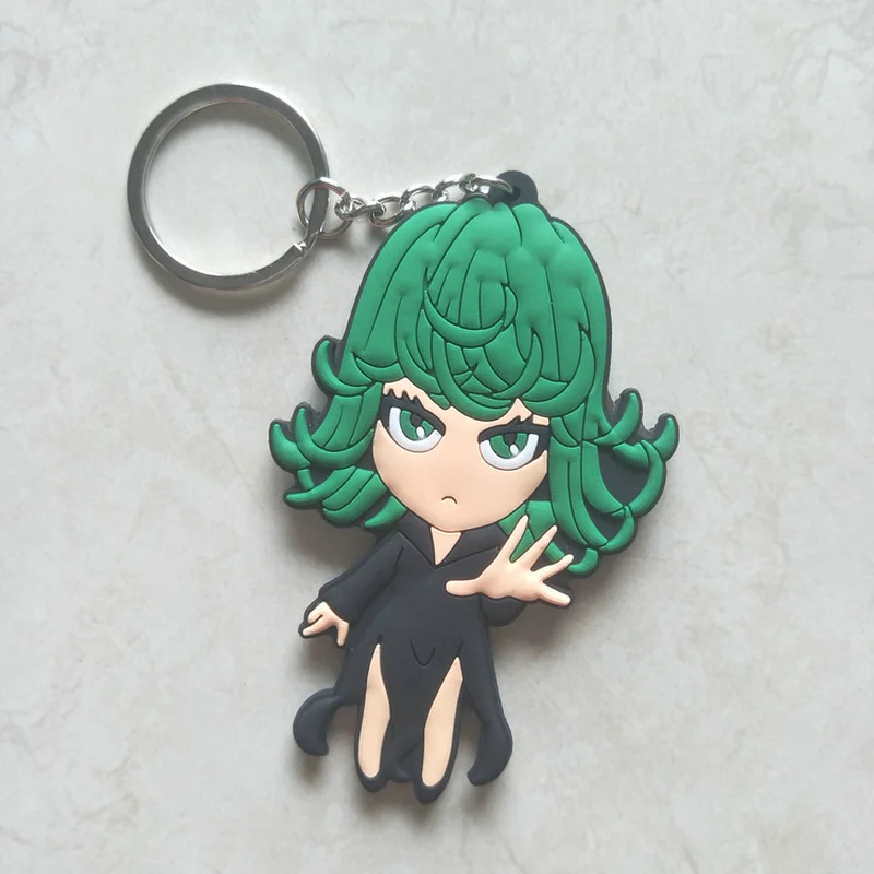 One Punch Man аниме ПВХ брелок Senritsu no Tatsumaki Genos забавные персонализированные мужские и женские подвесные брелоки Llaveros breloki подарок