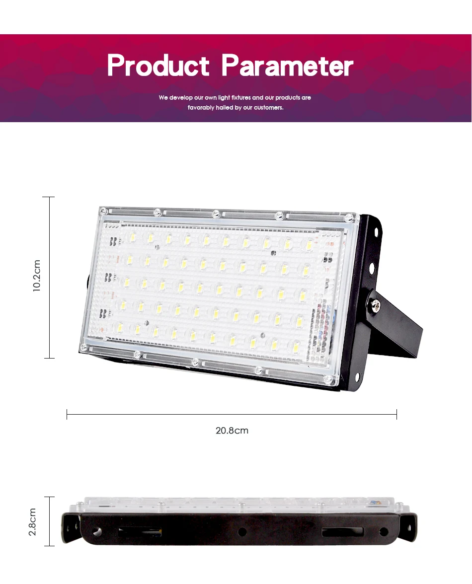 IP65 RGB Светодиодный прожектор 10 Вт 50 Вт Светодиодный прожектор светильник ing наружный уличный светильник Настенный отражатель водонепроницаемый точечный светильник AC 220 В 240 В