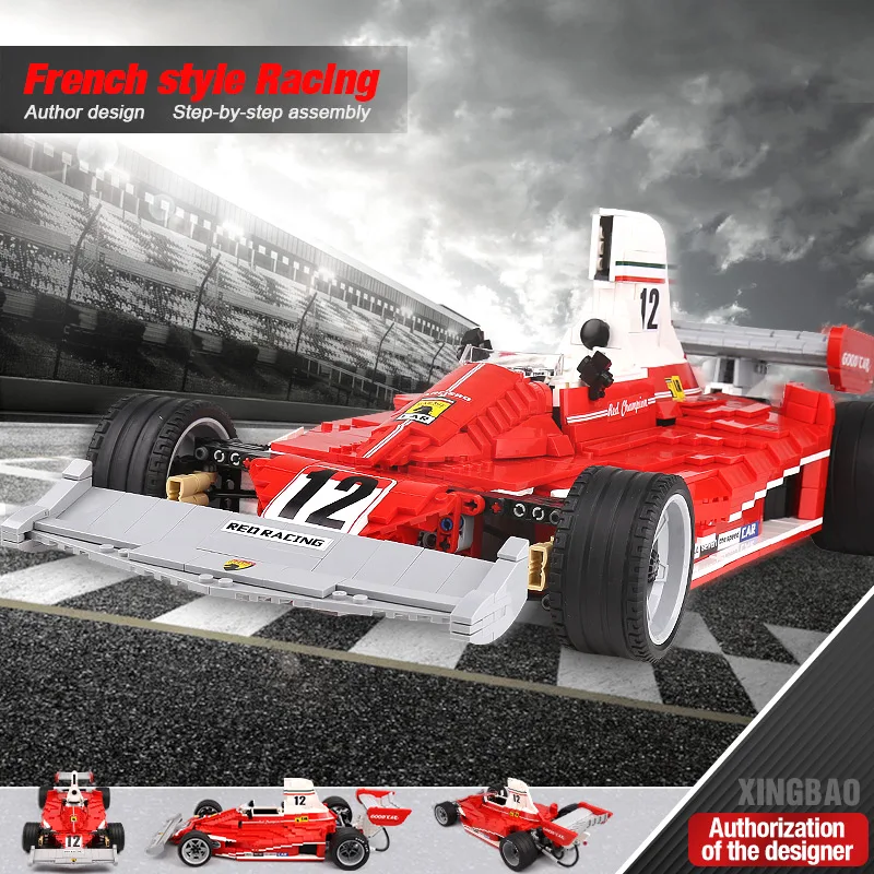 City Super Racers Speed Champions the Red Power F1 Racing Car Building Blocks Bricks Legoinglys Technic Toys DIY For Kids Model