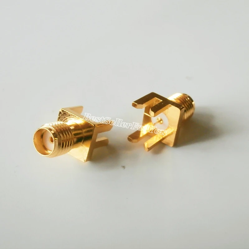 10pcs Sma Female Solder Deck Pcb Clip Edge Mount Rf Connector Brass 8
