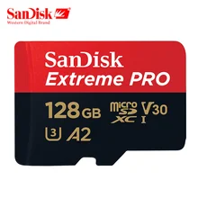 Двойной Флеш-накопитель SanDisk Extreme PRO Micro sd карты 128 ГБ Флэш-карта памяти 64 Гб оперативной памяти, 32 Гб встроенной памяти, U3 V30 до 170 МБ/с. UHS-1 microsd оригинальную карту TF в формате 4 K UHD