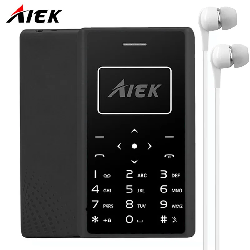 AIEK X7 Ultra Thin Card Mobile Phone Cellular phone Low Radiation mini Telephone pocket students personality