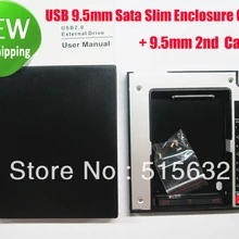 Горячая 9,5 мм Sata SSD комплект 2nd HDD модуль Caddy+ USB 9,5 мм Sata тонкий корпус