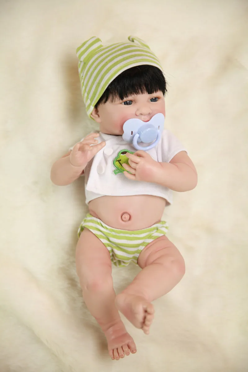 35 см полный силиконовый корпус Reborn Baby Doll игрушки как настоящие 14 дюймов мини-винил для мальчиков младенцев кукла модная одежда на день